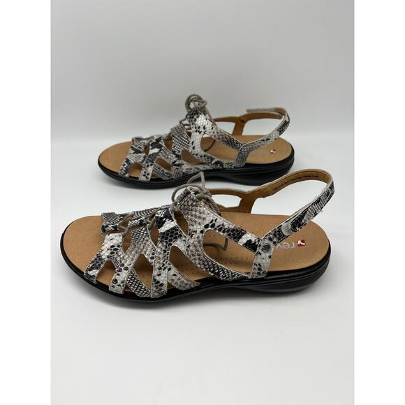 Malibu Jane Comfortable Laguna Closed-Toe Snake Sandal NWOT Revere Natural Snake Print Malibu Leather Pull On Sandals Size 8/39